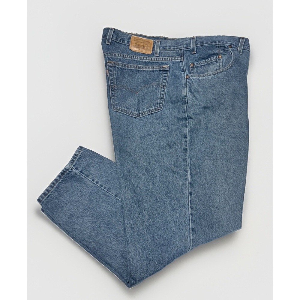 Vtg 90s Levis 545 Loose Fit Tapered Jeans Men 46x30 Blue- Brown Tab Baggy Skater